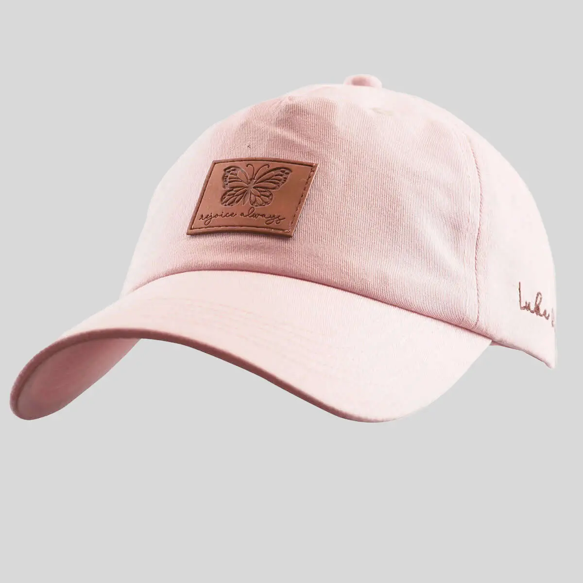 grace & truth Womens Cap Rejoice Always, Pu Leather, Faith Sharing, Female, Spot Clean, Butterfly Emblem, Cap Hat, Bible Verses, Baseball Cap