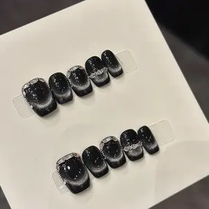 Black Universe Short Summer Press on Nail