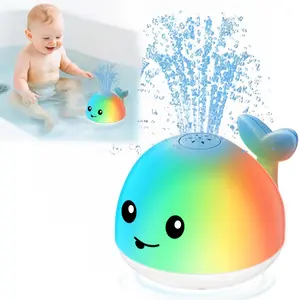 Baby Bath Toys Light Up Whale Sprinkler for 6-18 Months Rechargeable with 150 Minutes Water Spray Time Safe Durable ABS Material Perfect for Bath Pool & Beach Play tiktokshopspringglowup
