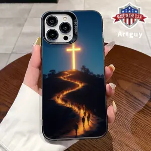 Phone Case for iPhone 16 Pro Max 15 Plus 16E 14 13 12 11 XR XS The Way to the Cross  Pattern Anti-Scratch Shockproof Pocket-Friendly durable Cover