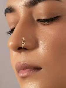 Elegant Snake Print U-Shaped Nose Clip for Women, No Piercing Fake Piercing, Perfect for Daily Wear and Vacation, Snake Design Jewelry