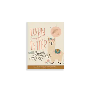Learn to Letter with Luna the Llama by Chalkfullof love: A fun hand lettering workbook for kids with colorful traceable worksheets