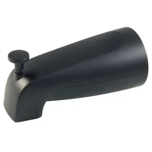 Kingston Brass 212 MAIN 4.81 in. Zinc Alloy Tub Spout with Diverter Lever, Traditional Bathtub Faucet, Matte Black Finish