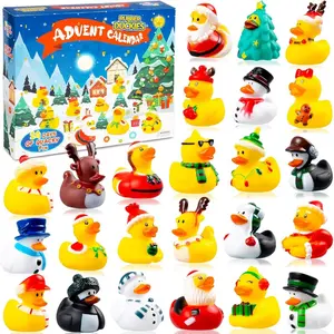 2024 Advent Calendar Christmas Ducks - 24 count Rubber Duck Advent Calendar 24 Days of Christmas Countdown Toys for Christmas Party Favors