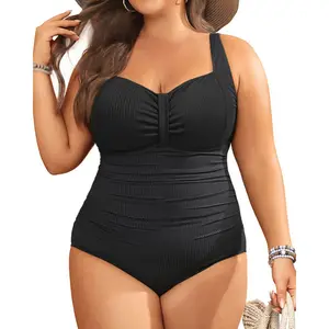Aqua Eve Plus Size One Piece Swimsuit for Women Tummhy Control Bathingsuit Plus Size Swimwear