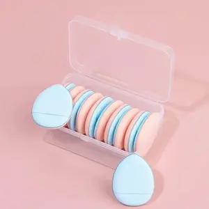 Creamy Makeup Sponge Set, 10 Pcs Mini Foundation Applicator Kit, Portable Finger Brush Storage Box, Compact Beauty Tool