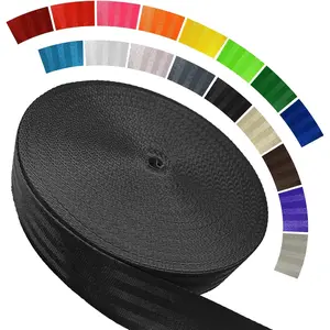 Heavy Duty Polyester Flat Webbing Strap Roll, 16+ Colors, Multiple Widths (1"/1.5"/1.9") & Multiple Lengths, Ideal for Indoor Outdoor Gear, Climbing, DIY Crafting and Repairing