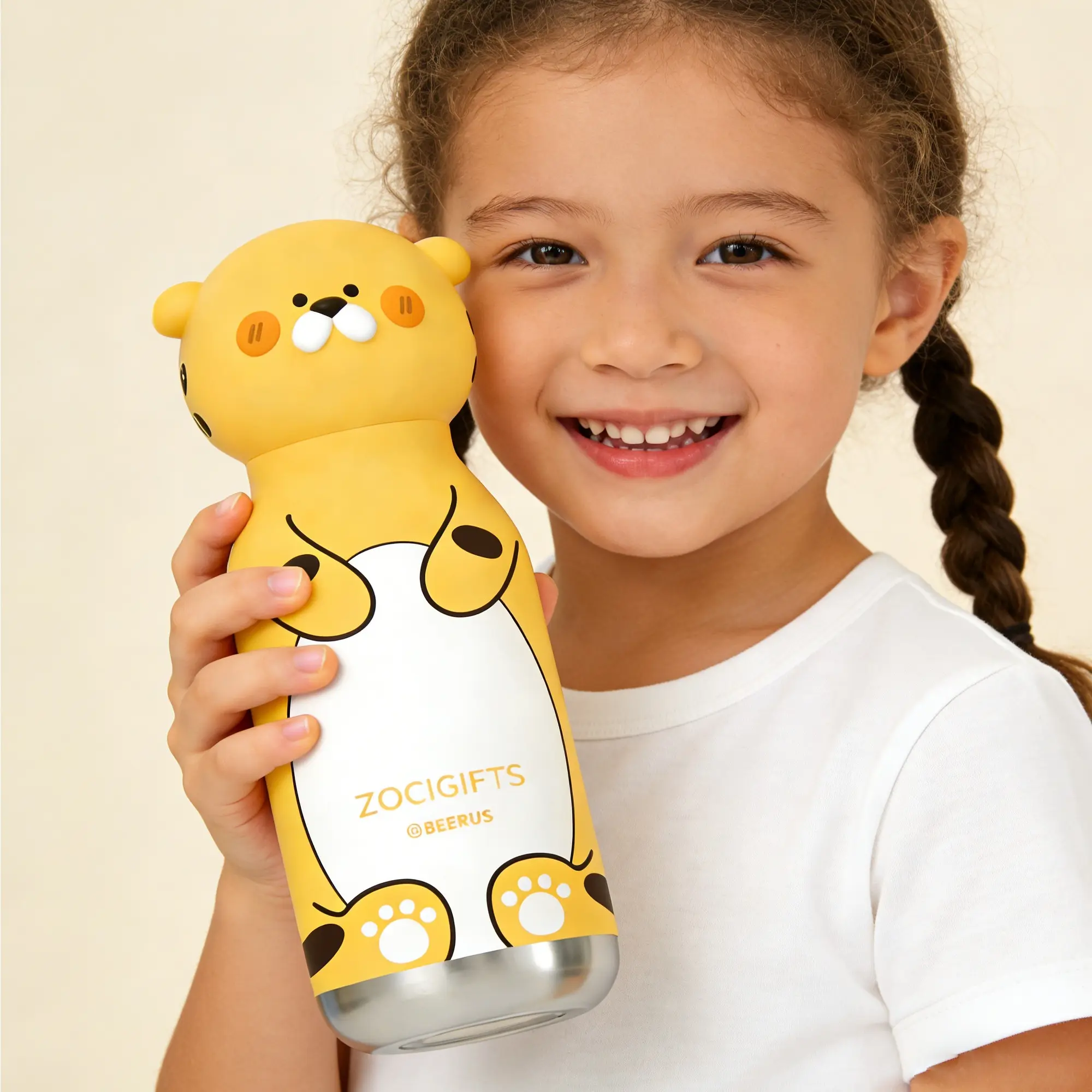 Rusty the Tiger - ZOCIGIFTS 450ml Cartoon Vacuum Cup, Kids Insulated Travel Tumbler Water Bottle with Straw and Lid, 316 Stainless Steel, Leak Proof, Portable, Hot & Cold 12 Hours, Gift for School, Travel