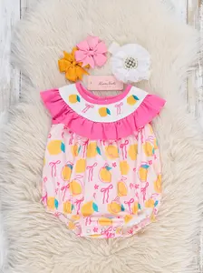Bright Lemon Days Smocked Ruffle Romper