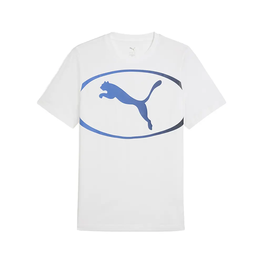 PUMA Mens Sport Graphic Crew Neck Short Sleeve Casual Tops Casual - White