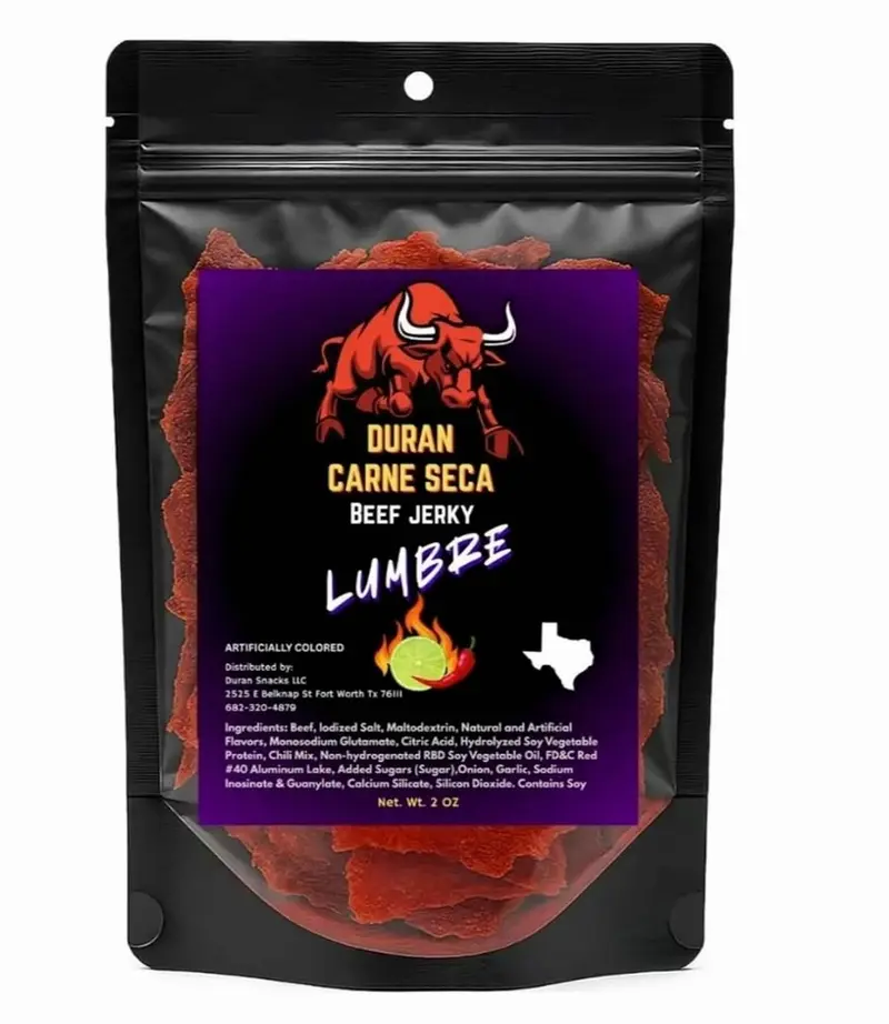 Tizon Lumbre Carne Seca - Spicy Fuego Beef Jerky Snack, Premium Mexican-Style Dried Beef, 2oz Resealable Pouch, No Added Hormones, USA Made