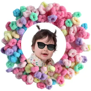 SQ-HDW155 Baby Hair Ties, Bloom Toddler Hair Ties No Damage, 120pcs,Age 0-8,Ponytail Holder for Little Girls Hair Accessories, Elastic Thin Soft Hair Bands No Crease, Mini Hair Scrunchies