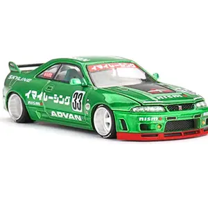 KAIDO House Mini GT NISSAN GT-R R33 LMAI 1/64 Green Khmg150 Racing Model