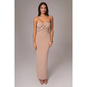 Beige Clarisse One Shoulder Dress