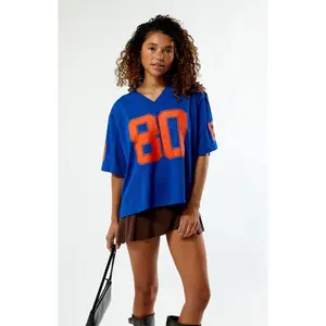 Pacsun Women's Blue Tailgate 80 Short Sleeve Jersey