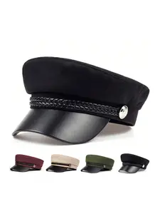 Unisex Beret Hat, Casual Fitted Design, Adjustable Plain Woven Fabric, Outdoor Sun Protection, Spring & Fall Travel Accessory, Adjustable Sunscreen Hat