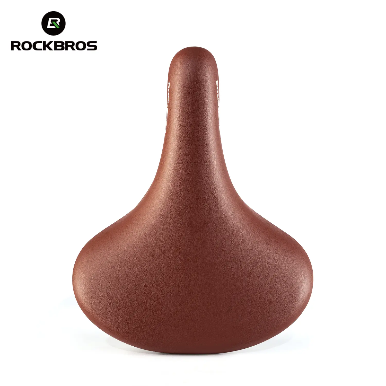 ROCKBROS Unisex Wide Comfort Bike Seat - Polyurethane Foam, Faux Leather, Waterproof, Vintage Brown Saddle - Retro Universal Fit for Leisure Bicycles, Cruiser, Mountain Bikes