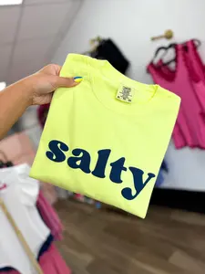 Salty | Puff Print Graphic Tee | Comfort Colors