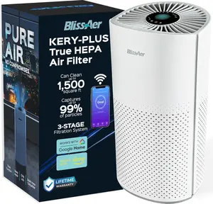 H13 True HEPA Air Purifier for Large Rooms Up to 1500 Ft² - Air Cleaner with Smart WiFi, Voice Control, Sleep Mode & Auto Mode - Removes Smoke, Dust, Pet Dander, Pollen - Perfect For Home & Bedroom