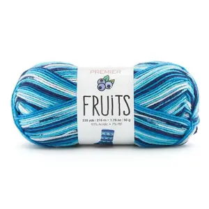 Premier Fruits Yarn - 3 Skeins of Blueberry Color