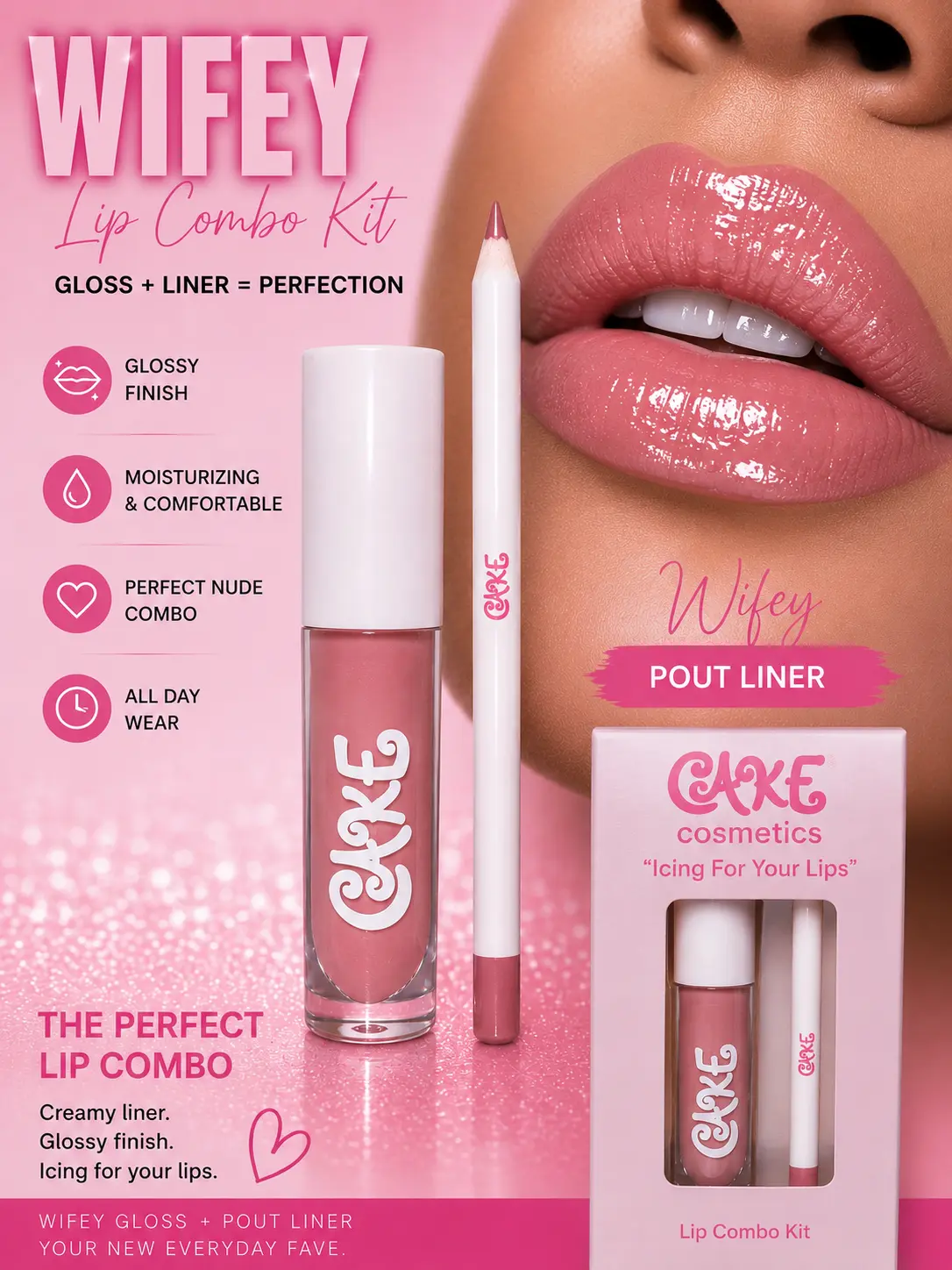 WIFEY Lip Kit - gloss lipstick pink makeup beauty lips pretty luxury