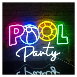 Sign Illuminated Pool Party Gym Neon Sign LED Light For Wall Bedroom Bathroom Decor Home Art Hotel Sign Lamp