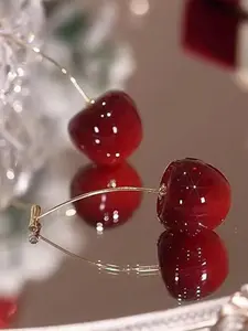 Fashion Cherry Design Dangle Earrings, Fashion Jewelry for Party, Daily Clothing Decor, Trendy All-match Exquisite Jewelry for Birthday Gift