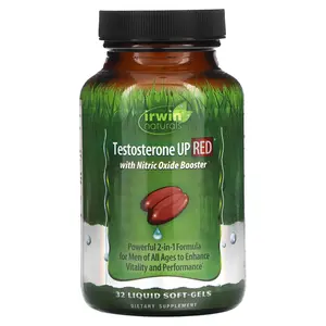 Irwin Naturals Testosterone UP Red with Nitric Oxide Booster, 32 Liquid Soft-Gels