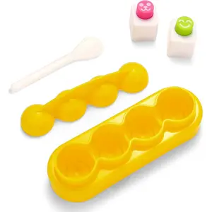 SurpriseSeptember-spherical rice ball mold diy bento sushi tool set with rice spoon 2 smiley face seaweed laver kitchen embossing mold
