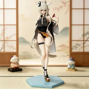 One Piece Arknights Shining Summer Version Figure, Black Swimsuit with Sheer Cape，Shining Collectible Statue, Arknights Anime Figure with Summer Beach Outfit