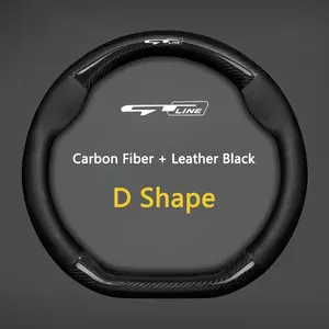 Carbon Fiber Suede Car Steering Wheel Cover for Kia K5 Sportage Picanto Xceed Rio Cerato Soul Carens Seltos, Auto Accessories