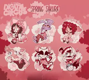 The Digital Circus Spring Sakura Acrylic Keychain - Tadc Merch Gangle Caine Ragatha Indie Animation Keychains, Cute, Durable, And Perfect For Bags, Keys, Or Gifts. Great For Daily Use Or As Thoughtful Little Gifts For Your Friends And Yourself.