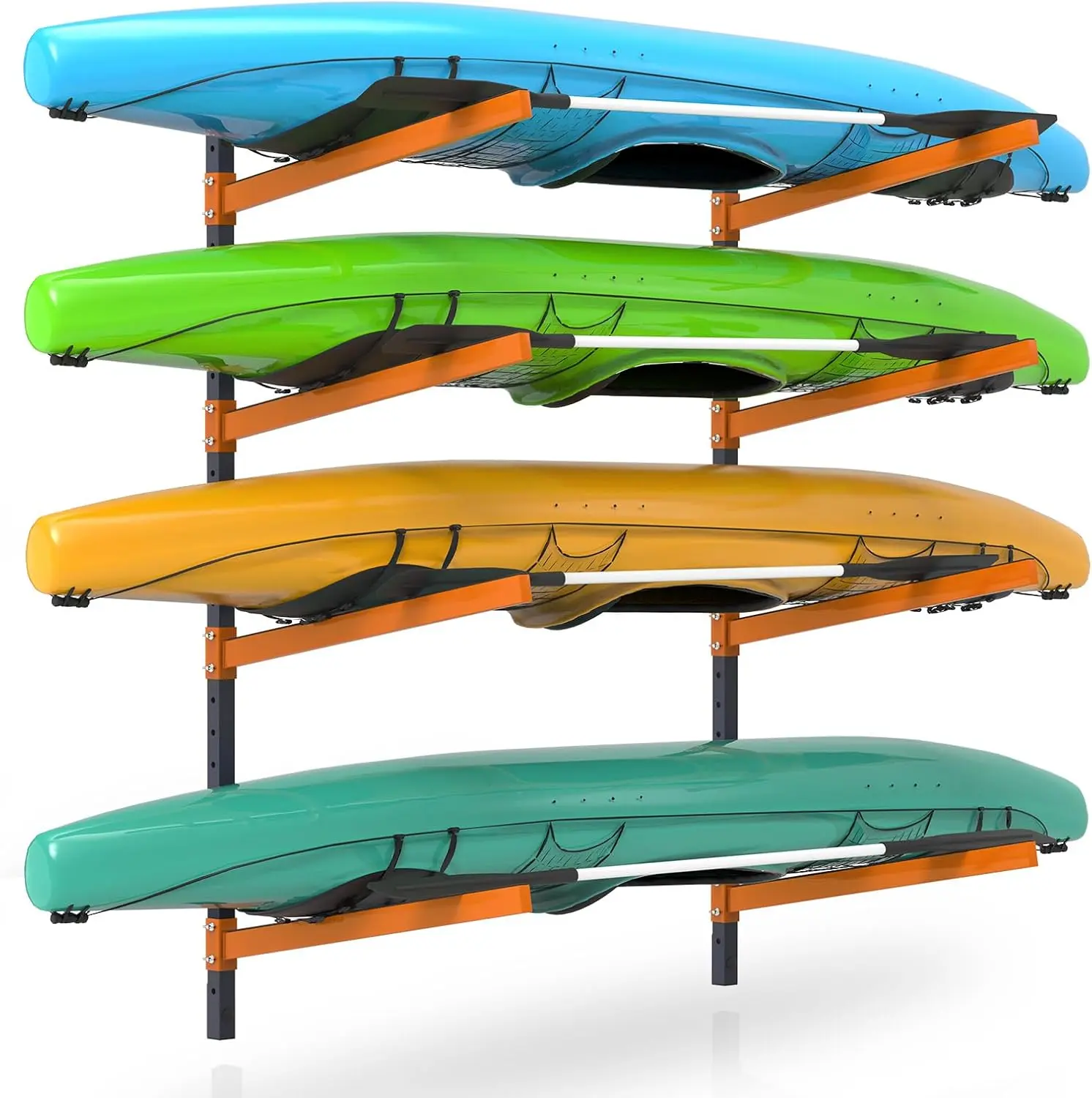 Heavy Duty Kayak Rack Wall Mount | Space-Saving Garage Organizer for Kayak Canoe SUP Storage Indoor Outdoor
