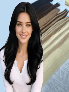 Invisible Mini Tape Hair Extensions 12-22 Inch, Remy Human Hair, Medium Length, 10pcs/pack, Ideal for Daily Use & Stylish Look