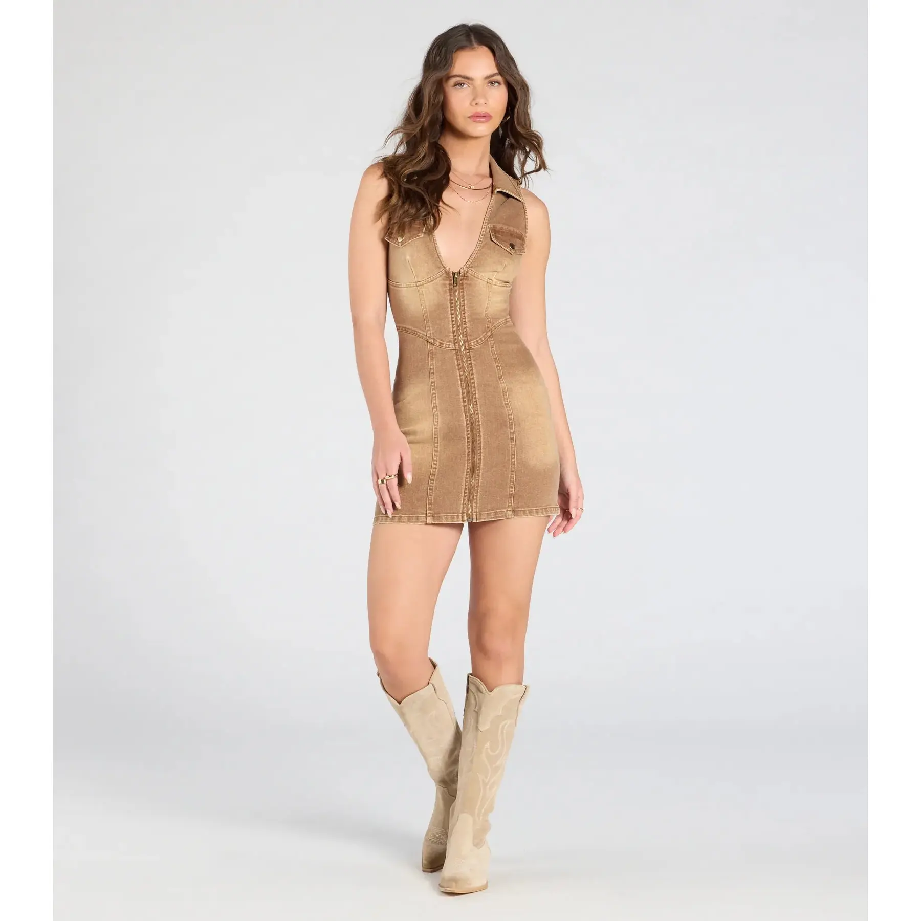 Style In Stride V-Neck Collar Denim Mini Dress - TikTok Shop Style In Stride V-Neck Collar Denim Mini Dress - TikTok Shop