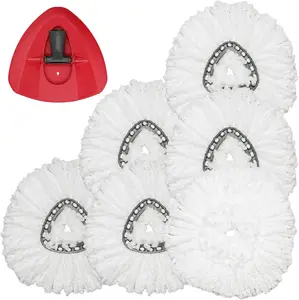 1 Set Triangle Replacement Mop Heads Cotton Yarn Mop Refill Easy Cleaning Mop Refills with Triangle Mod Base Light Window