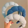 3-Pack Women's Thick Fuzzy Fashion Headbands – Light Blue, White & Navy, Solid Color Hair Hoops for Makeup, Skincare & Daily Wear, Hair Accessories Set