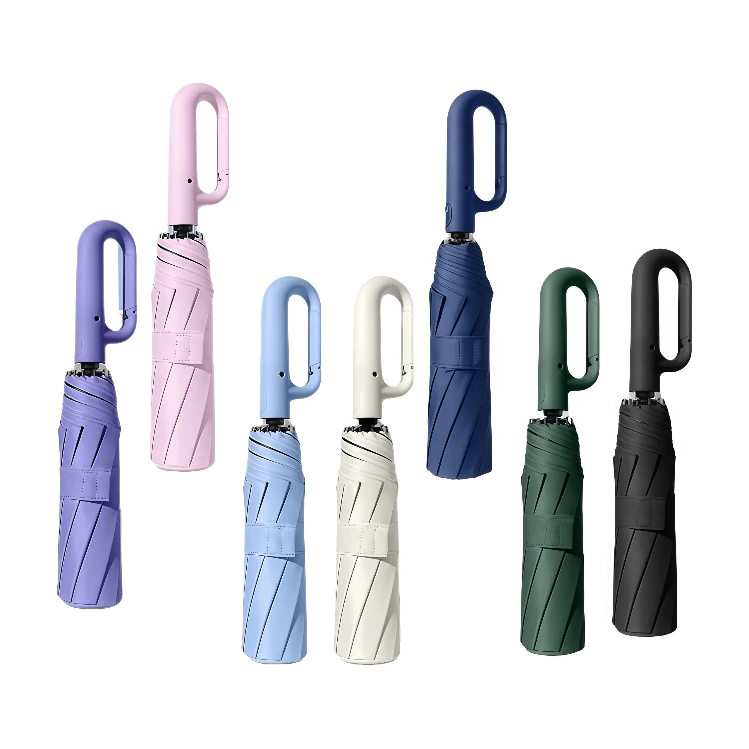 Travel folding umbrella, reinforced automatic opening and closing frame, UPF50 sun protection, men's and women's portable hanging backpack umbrellas, windproof and waterproof