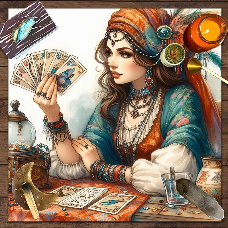 1pc Exotic Mystical Square Altar Cloth Vibrant Witchy Tablecloth Tarot Card Spread Reading Cloth Table Mat Decor Tarot Reading Cloth Tapestry Wall Hanging Home Wall Rugs Room Decor Perfect for Seasonal Occasions and Gifts