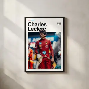 Charles Leclerc Poster, Motorsport Grand Prix Decor, Car Racing Artwork, Leclerc Poster, Home Decor