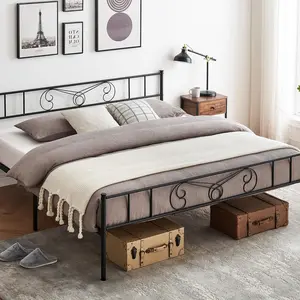 【GARVEE】Marco De Cama Full Size Con Cabecera y Pie De Cama - Base Plataforma Resistente Con 12" De Espacio De Almacenamiento, Sin Necesidad De Box Spring, Montaje Fácil y Libre De Ruidos