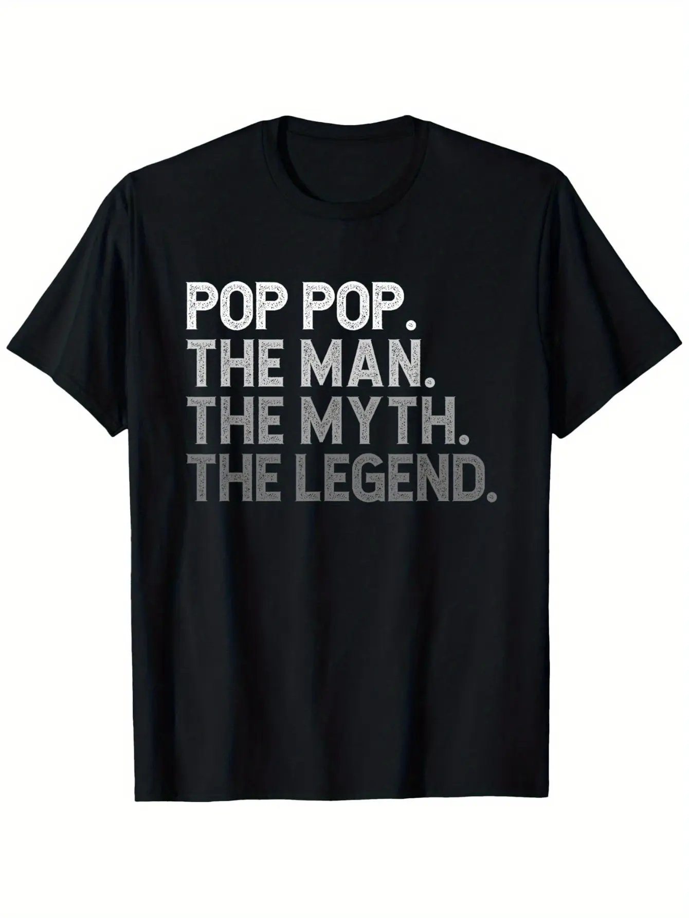 1pc of POP-POP The Man The Myth The Legend Father'S Day Humorous POPPOP T-Shirt - Made from  Short-Sleeved Suitable for Men And Women for Outdoor Use in All Seasons Ready to Wear