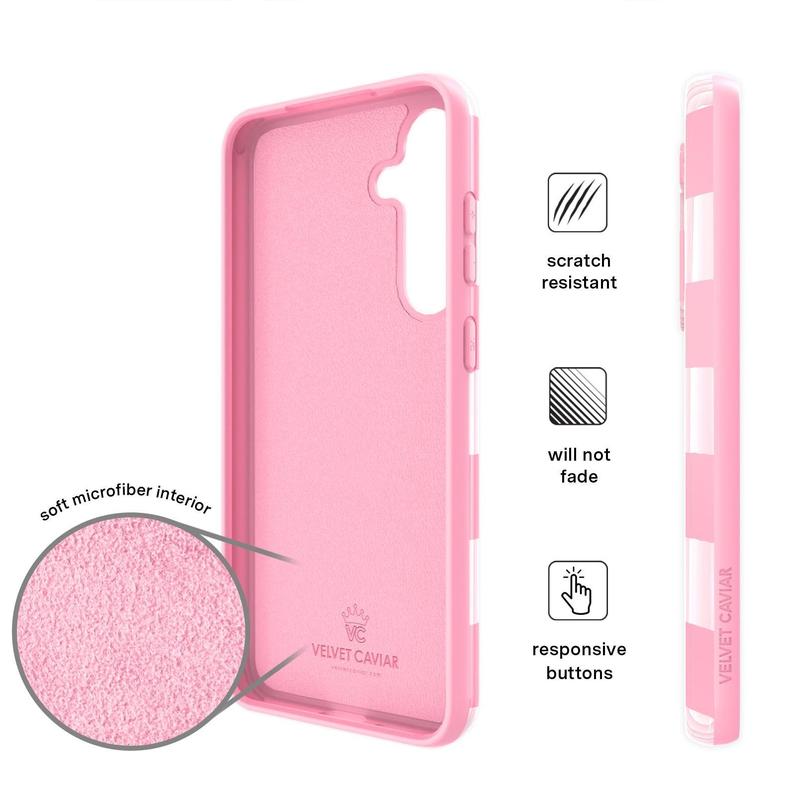 Velvet Caviar Pink Vibe Checkered Samsung Case - Shockproof Protective High Quality Cute & Stylish Samsung Phone Cases