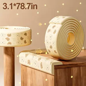 (2/4pcs)  Baby Proofing Edge Guard - 6.5ft High Density Foam Bumper Strip for Furniture Sharp Corners, Soft Table Edge Protector for Toddlers & Seniors