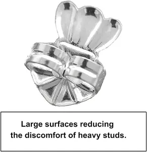 Earring Lifters - Earring Backs Lifts Heavy Stud Earrings, earlobe Support for Earrings, Heart, Tiara Earring Backs for Heavy Earring, Upgraded Large Earring Backs for Droopy Ears S