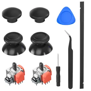TMR Joystick Replacement Module for PS5 Dualsense Controller and Dualsense Edge Controller, PS5 Stick Drift Repair Kit with 2 Pair Thumb Grip Cap and Repair Tool