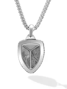 RTZN Meteorite Shield Pendant Necklace for Men