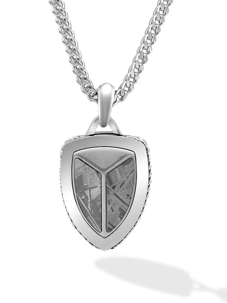 RTZN Meteorite Shield Pendant Necklace for Men