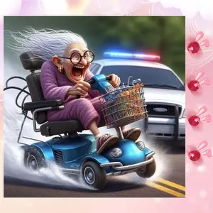 5D DIY Full Drill Round Diamond Painting - Diamond Art Painting Kit Electric Car, Police Car, Chase Mosaic, Canvas - DIY Wall Decor for Home, Suitable for Halloween and Christmas, Birthday and Anniversary Gifts