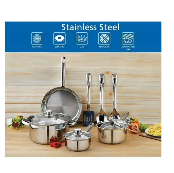 Stainless Steel 10Pc Cookware set Stainless Steel 10Pc Cookware set